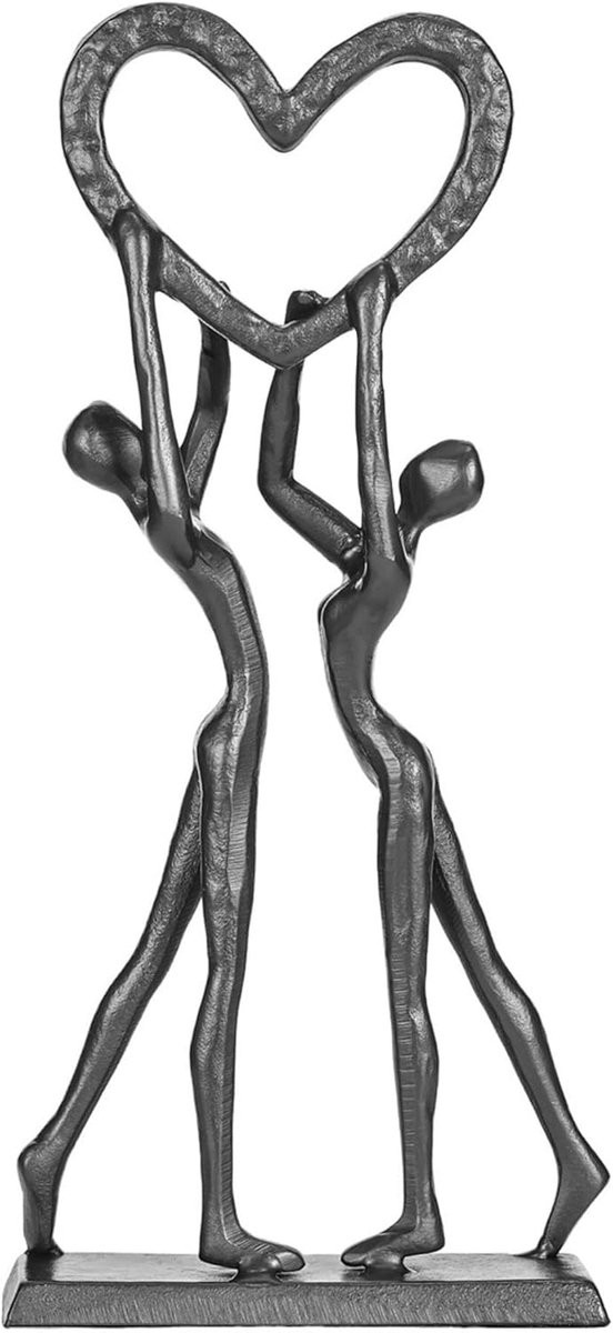 Handgemaakt bronzen liefdesbeeld - Koppel sculptuur voor woonkamer decoratie - Hoogte: 34 cm
