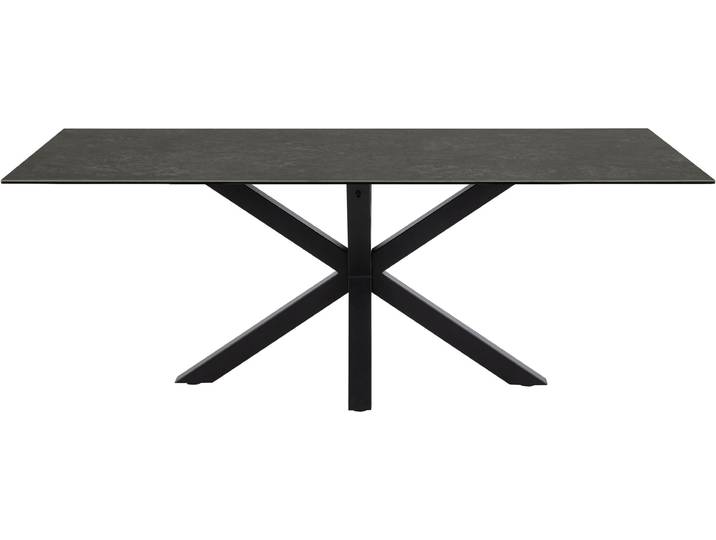 Esstisch ACTONA GROUP Heaven mit Keramikplatte & stabilem Stahlgestell, mehrere Varianten , schwarz (schwarz, schwarz), B:200cm H:75,5cm T:100cm, Tische, Esstisch, Pflegeleichter Design-Esstisch – robust, stilvoll & langlebig