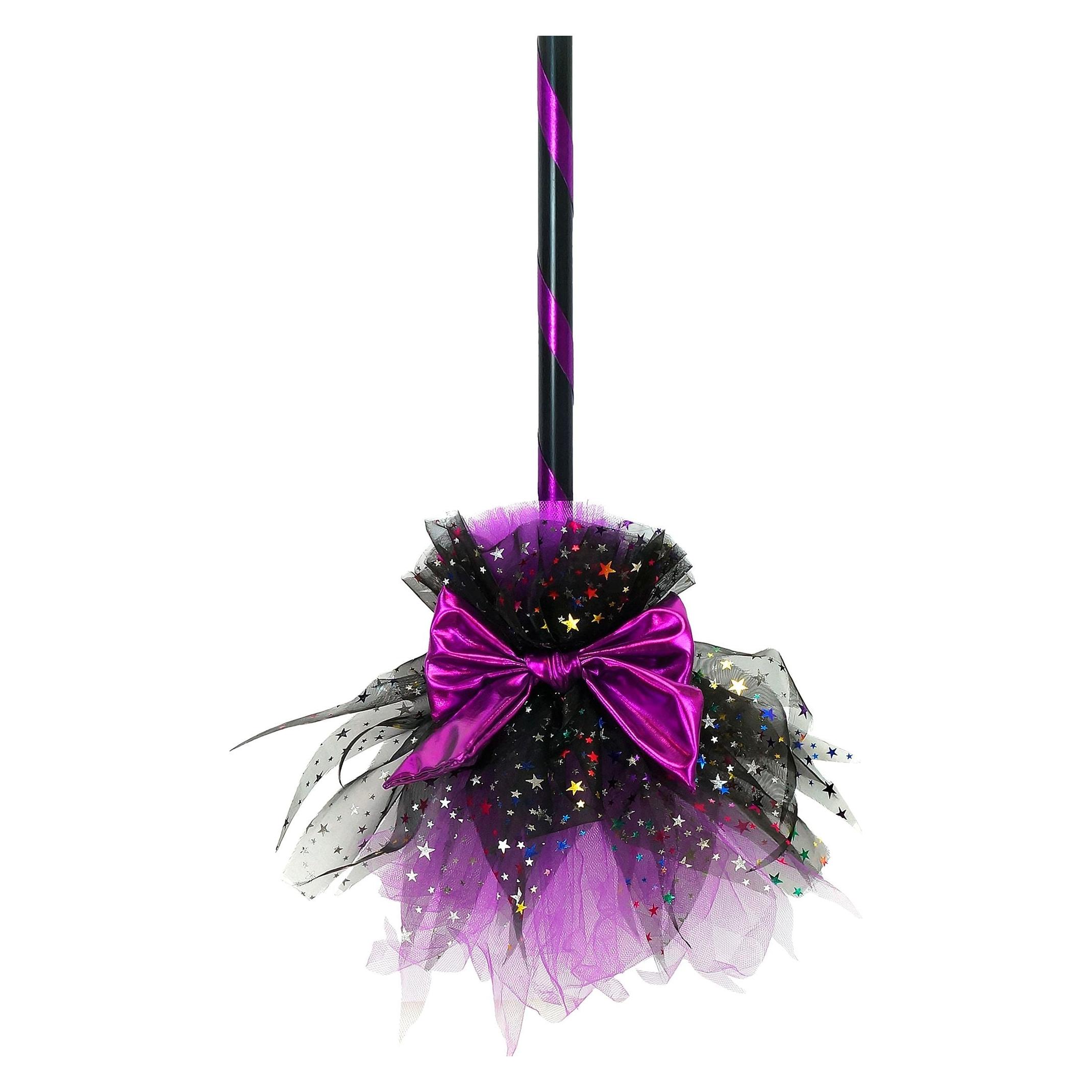 Widmann Violetter Hexenbesen 85 cm - Perfektes Accessoire für Halloween & Fasnacht (72034294)