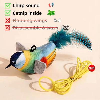 Uplift Picks USB Rechargeable Flapping Bird Cat Toy With Catnip Chirping Sound For Interactive Kitten Play c