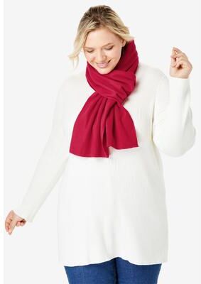 Women's Microfleece Scarf by Accessories For All in Classic Red