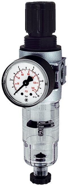 Riegler Régulateur de filtre »multifix-mini«, avec réservoir PC, G 1/4, 0,5-10 bar (C 06-K10-HA)