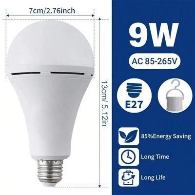 Uplift Essentials Intelligent Rechargeable LED Emergency Bulb 9w
