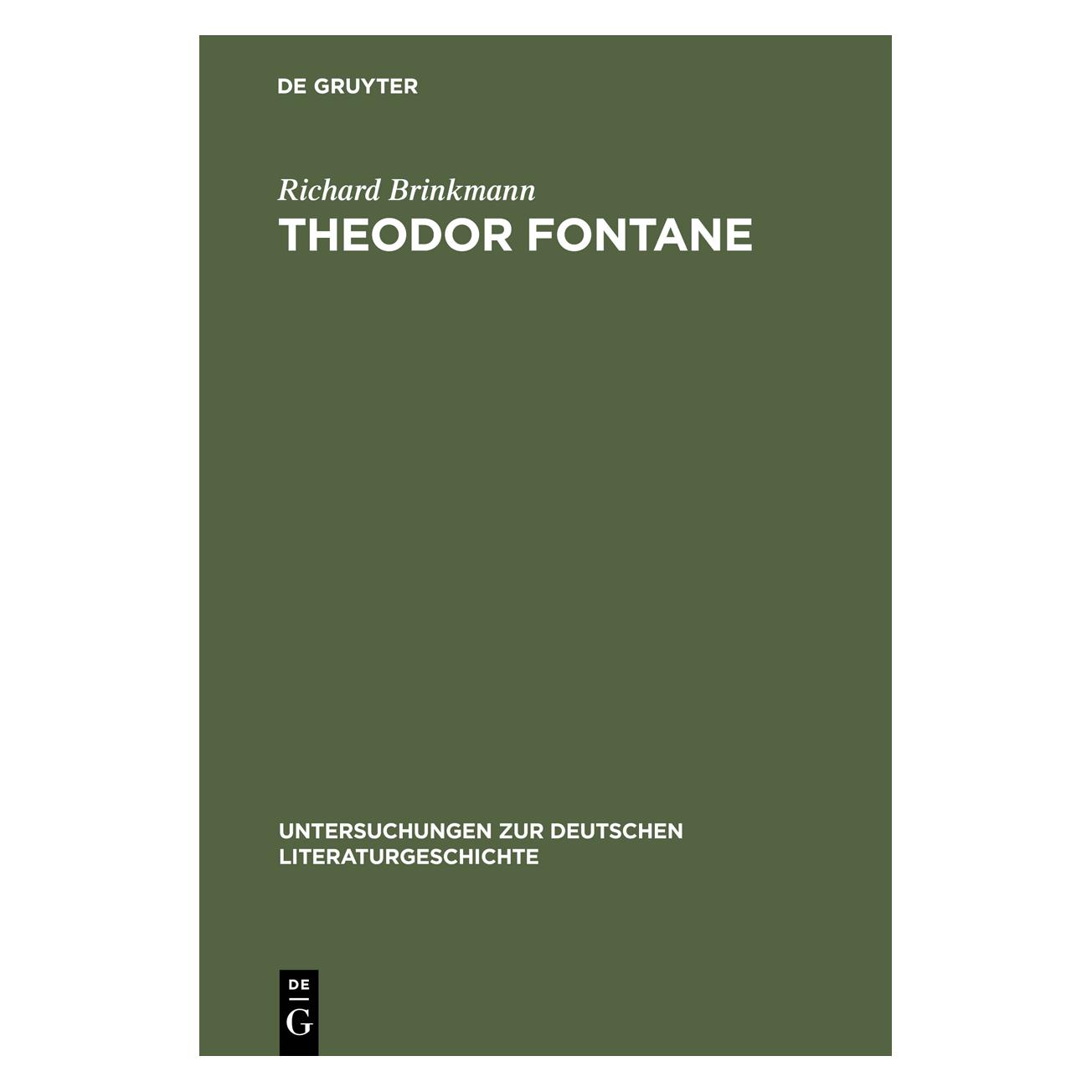 De Gruyter Theodor Fontane (Deutsch, Hardcover, Richard Brinkmann) (7831339)