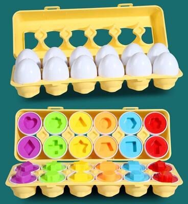 Uplift Picks Matching Eggs Montessori Color Sorting And Shape Recognition Toy 12 Pcs Shape
