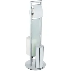 WENKO Edelstahl Stand WC Garnitur Mod. Sulmona, WC-Bürste mit Silikon-Bürstenkopf