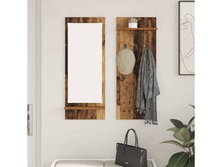 Vestiaire - meuble d entree Vidaxl Porte-manteau mural avec étagère Bois ancien 70 x 10 x 90 cm