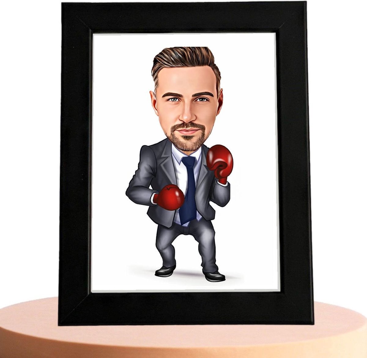 Gepersonaliseerde Bokser Karikatuur Man met Eigen Foto