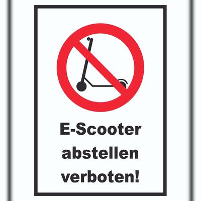 HB-Druck E- Scooter Abstellen verboten Schild Elektro -Tretroller Roller A0 (841x1189mm)