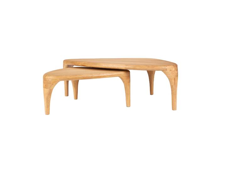 Couchtisch Zuiver Isla - 2er Set 110x60 cm, Eiche, Dreieckig, Neu - Perfekt für Sofa und Lounge