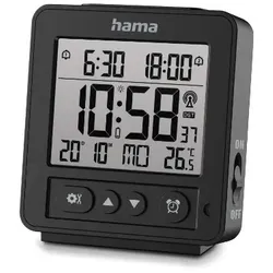HAMA Digitaler Funkwecker "Rhodos", LCD, Schwarz
