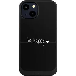 Nivocase Hülle für Apple iPhone 14 Handyhülle NIVOcore Case Schwarz Glück Sprüche Statement (Apple iPhone 14), Smartphone Hülle, Schwarz