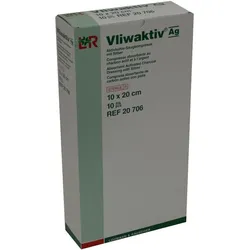 Lohmann Rauscher Vliwaktiv Ag Aktivkohle-Saugkompressen Silber 10 x 20 cm 10 Stück 10 St