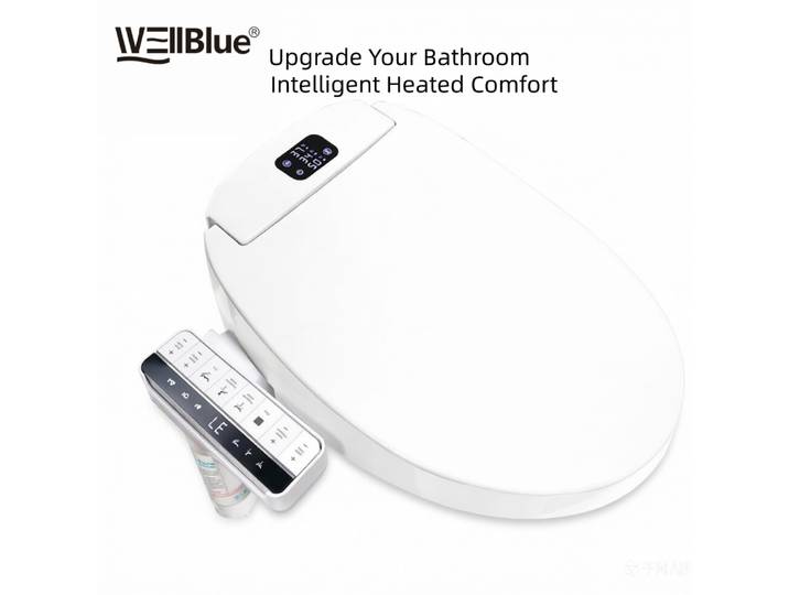 Siège de toilette intelligent avec affichage numérique, eau chaude instantanée, sécheur à air chaud, télécommande, lavage féminin, 2 filtres