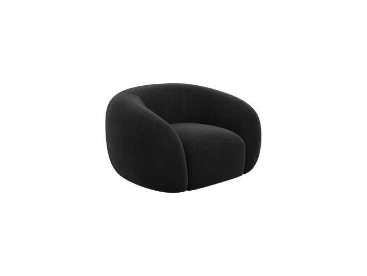 Design Loungesessel „Serano“ mit Samtbezug Samtbezug Schwarz BLOOMINGLOFT Collection