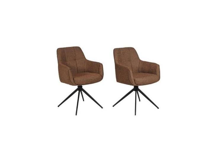 Lot de 2 chaises pivotantes LINEA / Brun