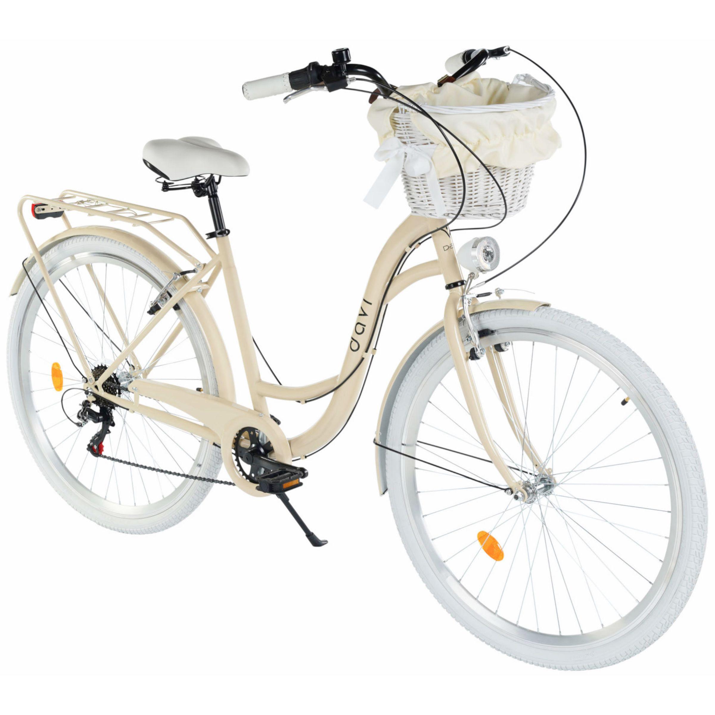 Damenfahrrad Davi Emma 28", 7 Gänge, 160-185 cm, Kaffeebraun/Weiß