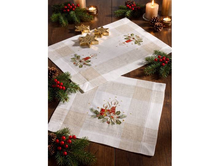 Tisch- und Raumdekoration in feiner Qualität, Größe 305 (2 Deckchen 35x35 cm)