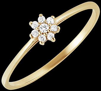 Edenly Ring BlÃ¼te - Daisy - Gelbgold, 18 Karat, mit Diamanten