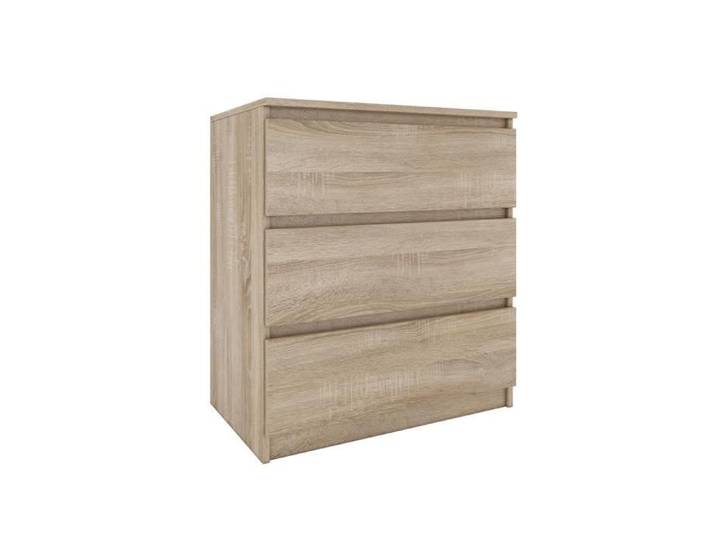 Commode - ASTER - 3 tiroirs - Style Scandinave - 70x40x77 cm - Finition aspect bois
