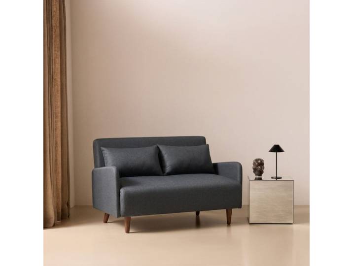 Canapé convertible en tissu gris foncé