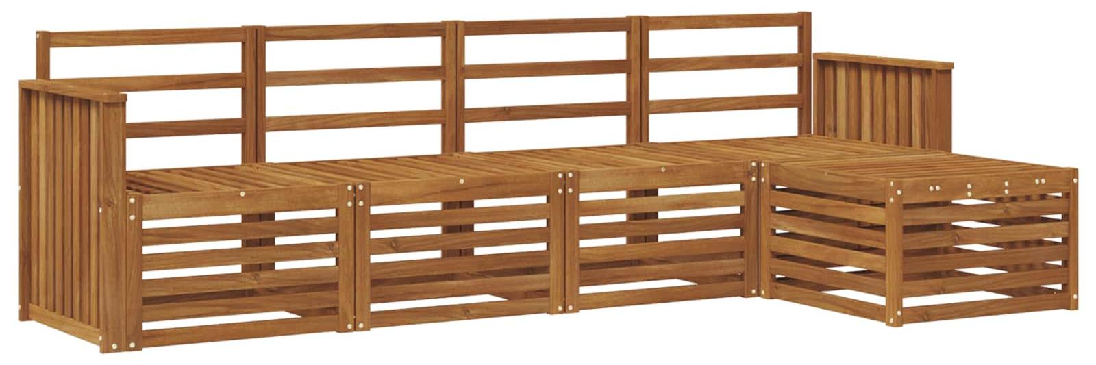 Outdoor-Sofagarnitur 5 pcs Natur