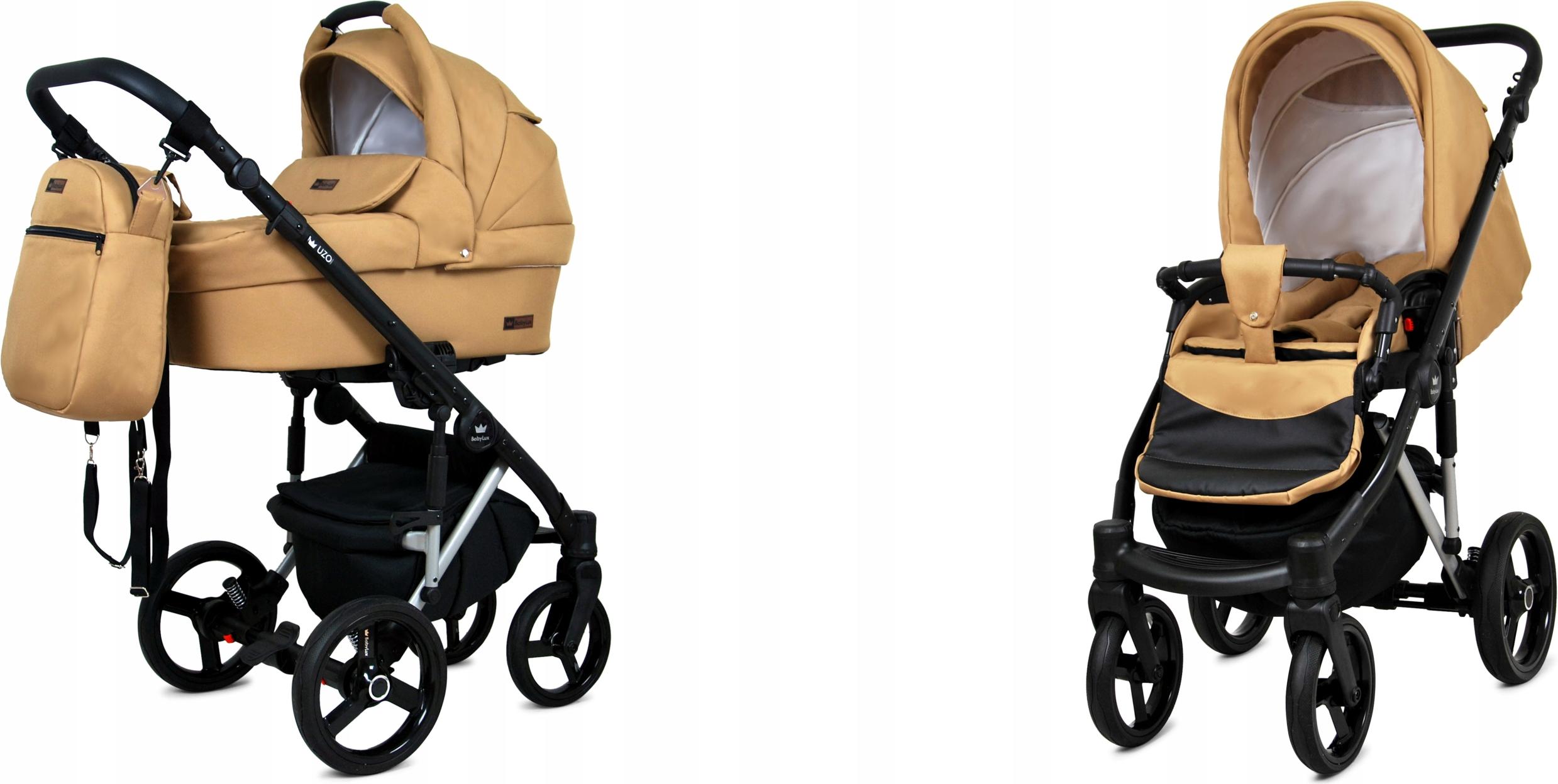BabyLux UZO | 2in1 Kinderwagen Set | Sand Pearl | Kombikinderwagen | Kinderwagenset | Buggy + B
