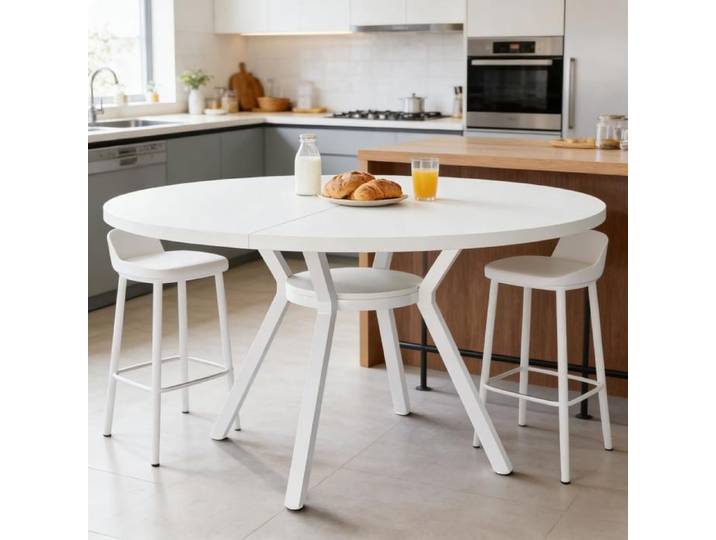 Table à manger ronde blanche élégante table cuisine réception multifonction table basse salon salle à manger design moderne