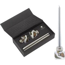 Twins Stone Agate Kerzenhalter Set mit Kerzen, 4-teilig