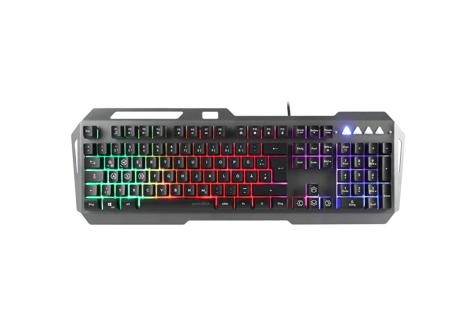 Speedlink LUNERA Metal RGB Rainbow Gaming Tastatur, schwarz - DE Layout SL-670006-BK