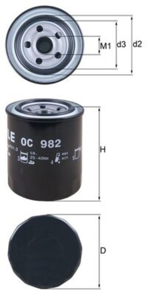 Ölfilter MAHLE KNECHT OC 982