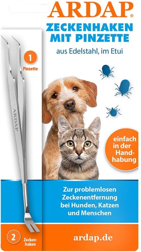 Ardap Zeckenhaken Mit Pinzette Aus Edelstahl 1stk