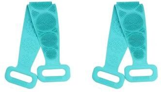 Uplifted Goods Silicone Bath Scrubber Belt For Shower And Body Exfoliation green 2pcs