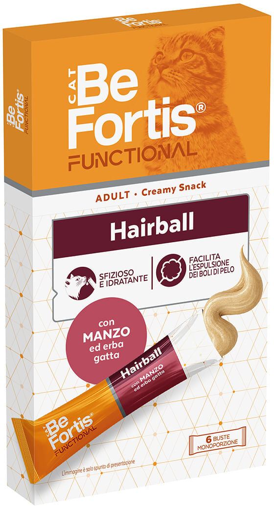 Befortis Cat Snack Liquid Hairball Manzo 6x15G 6X15GR