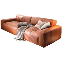 LEDERSOFA MIT SITZTIEFENVERSTELLUNG PALACE Braun Leder Relaxfunktion