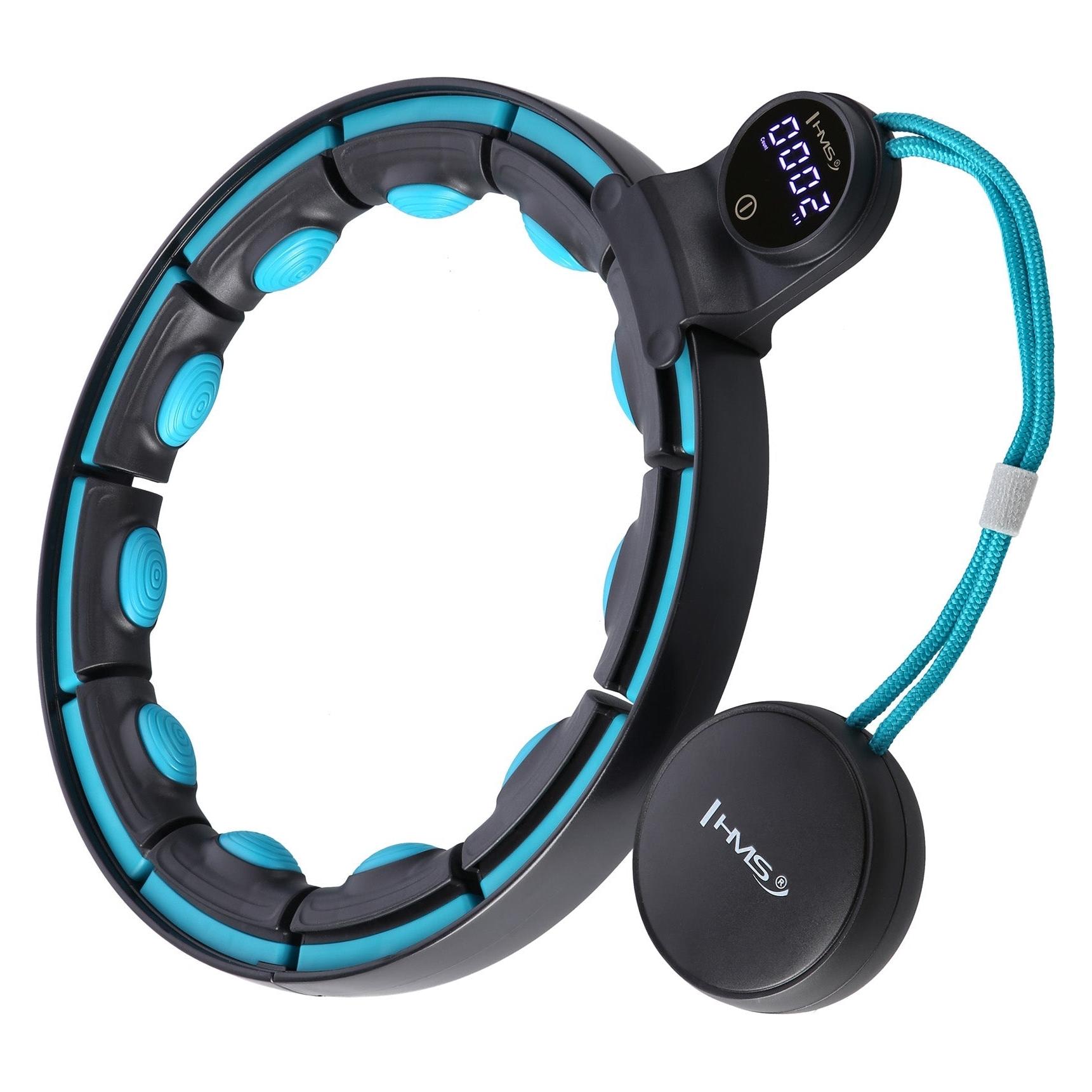 HMS Hhm17 Hula Hoop Schwarz/Türkis Mit Magneten Und Gewicht + Zähler (100 cm, 300 g) (17-44-589)