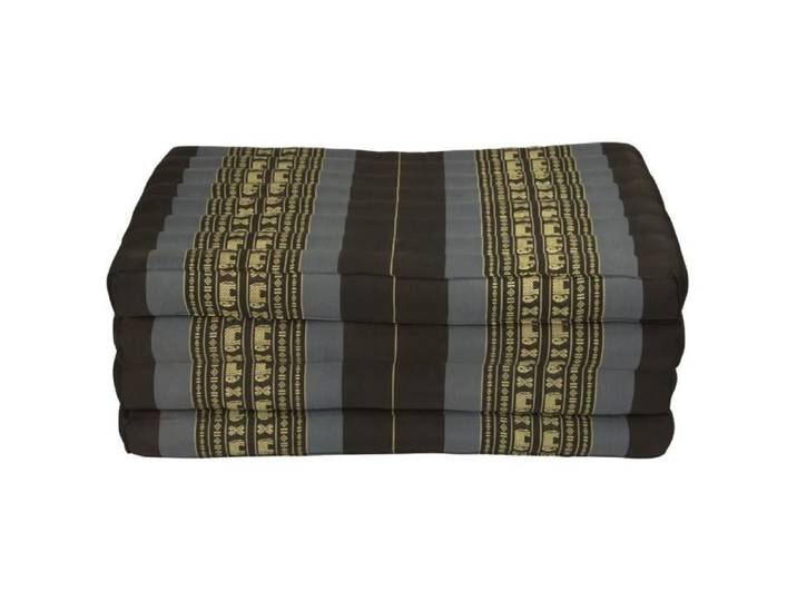 Matelas Thaï Pliable en Coton et Kapok XXXL - Fine Asianliving - Noir - 80x200 cm