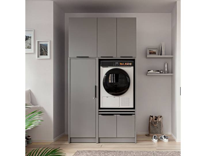 Set de buanderie D 220cm Gris/Gris mat
