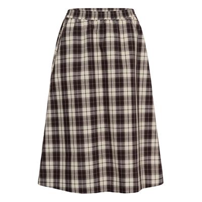 Midirock CULTURE "Damen Rock CUvivva", Damen, Gr. L, braun (braun check), Obermaterial: 50% Baumwolle CO. 50% Polyester PES., Röcke