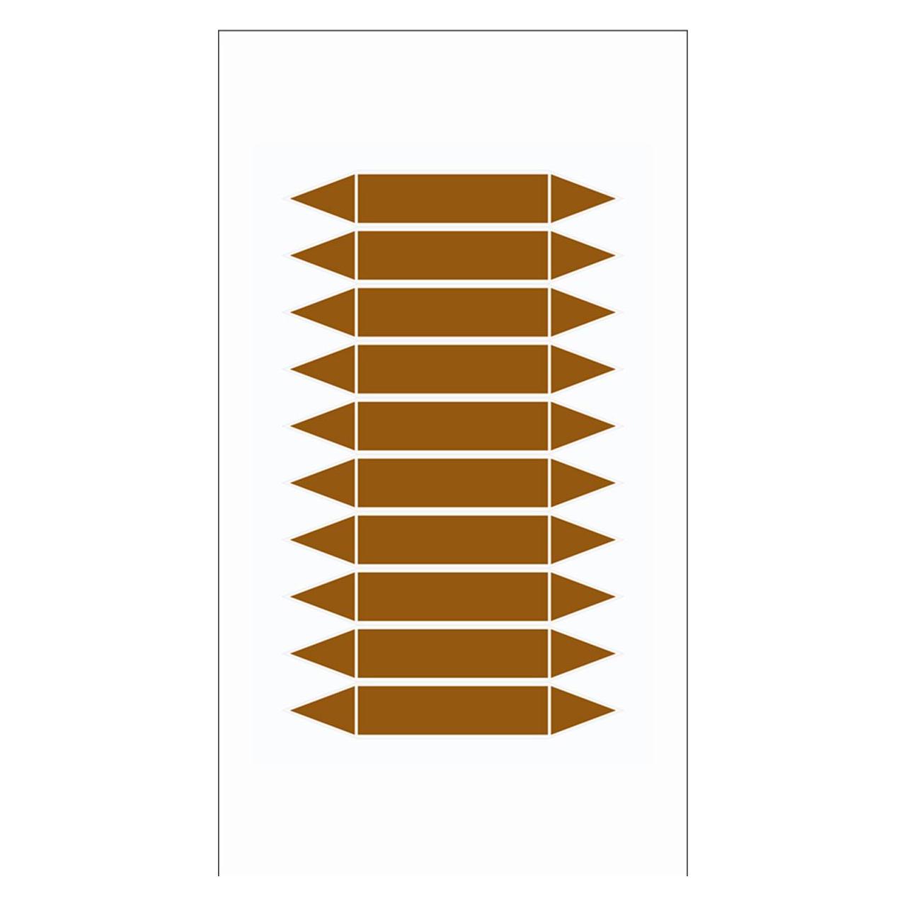 Brady Rohrmarkierpfeile auf Bogen zum Selbstbeschriften (BLANKPIPEMARKERSBROWN75X16MM10)