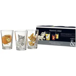 Trinkglas-Set WALDTIERE (DH 7x10 cm) - transparent - DH 7x10 cm