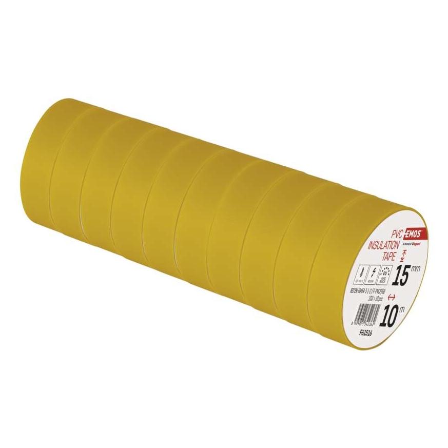 Emos Isolierband PVC 15mm/10m Gelb, 10 Stk. (15 mm) (43038301)