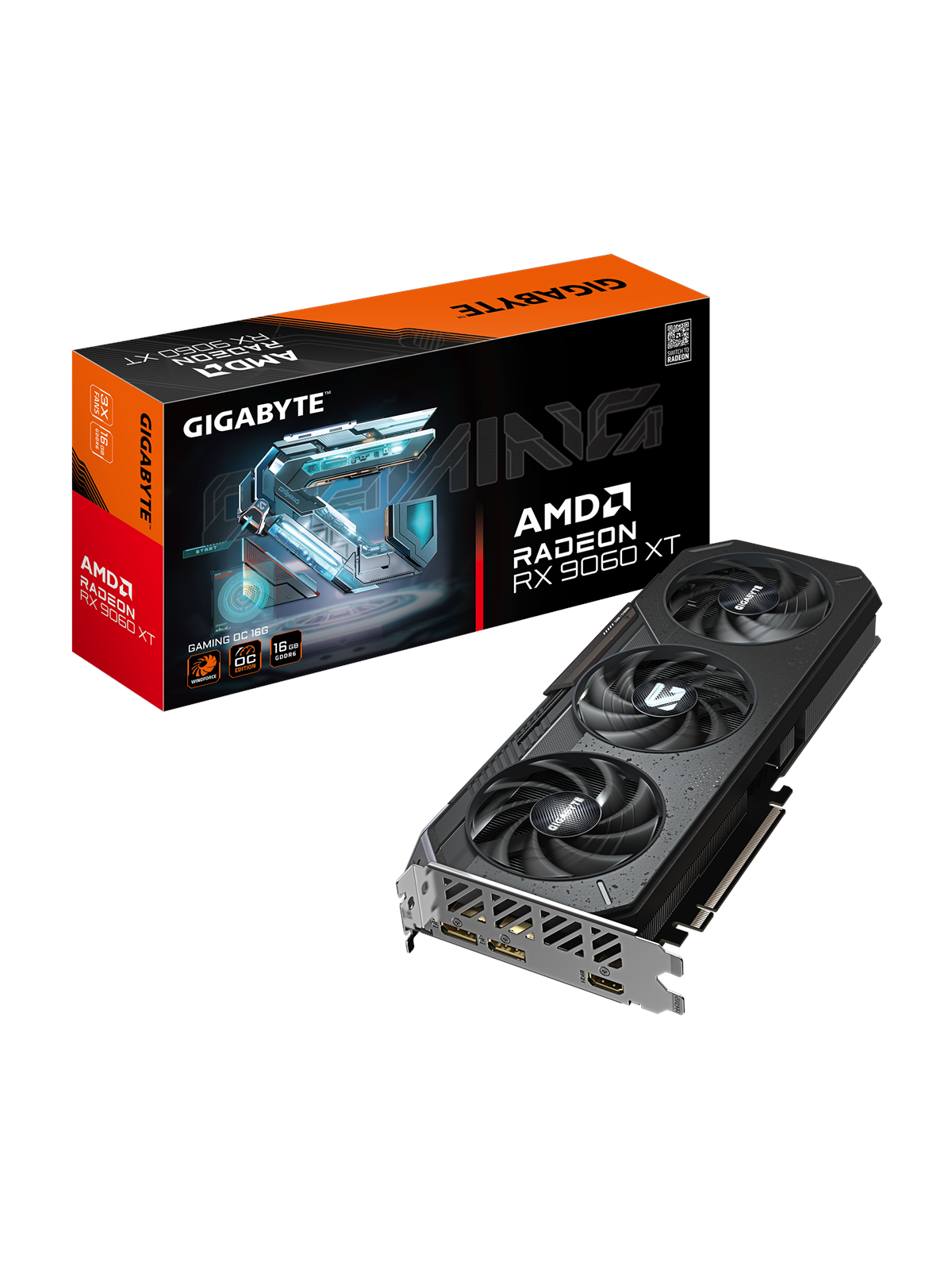 GIGABYTE Radeon RX 9060 XT GAMING OC - 16GB GDDR6 RAM - Grafikkarte