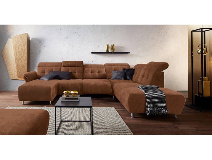 Home affaire Wohnlandschaft Manhattan U-Form, 2 Sitze mit elektrischer Relaxfunktion, verstellbare Armlehnen