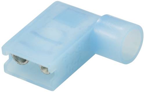 TRU COMPONENTS TC-11599320 Flachsteckhülse Steckbreite: 6.3mm Steckdicke: 0.8mm 90° Vollisoliert Blau