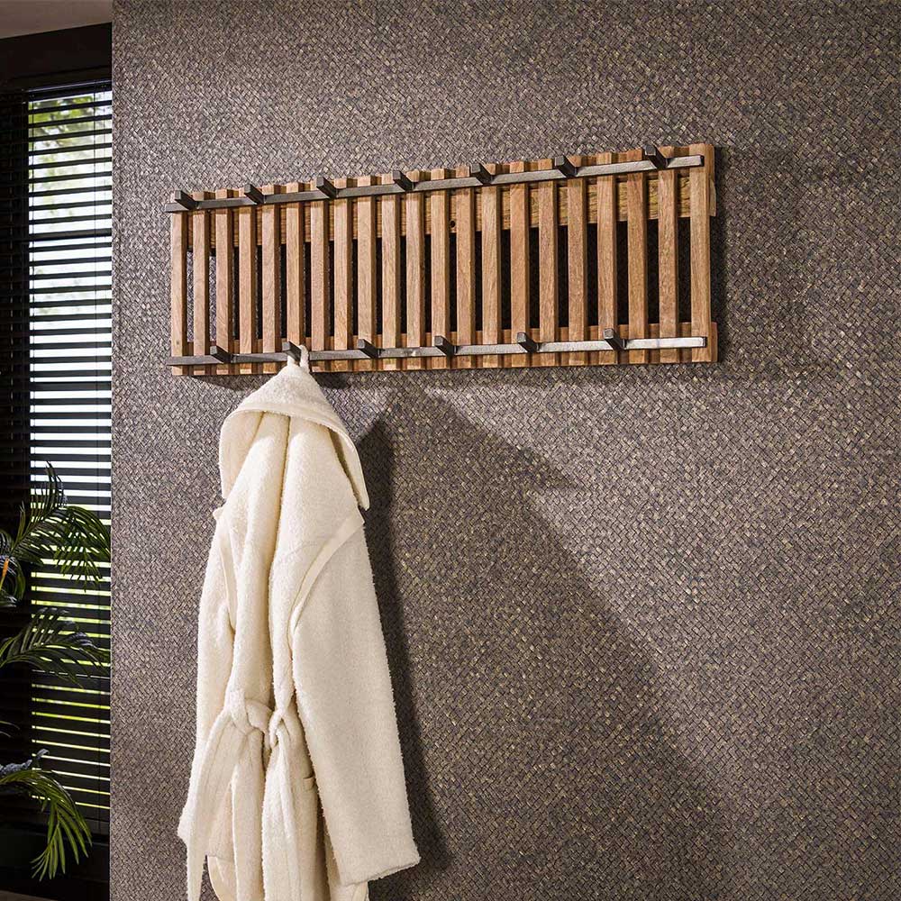 Pharao24.de Wandgarderobenleiste Holzgarderobe aus Massivholz mit Massivholz Oberfläche