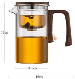 Combo Retail Shop New Tea Pot With Magnetic Switch, Glass, Wood Handle, Tea Separation magnetic B 720ml