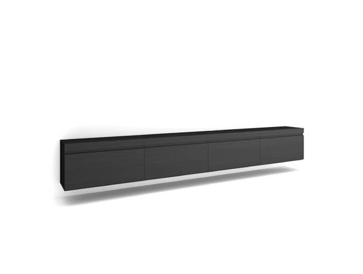 Skraut Home TV-Schrank, Lowboard für Wohnzimmer und Esszimmer 320x45x35 cm Für großformatiges TV Hängend Moderner Stil Schwarz