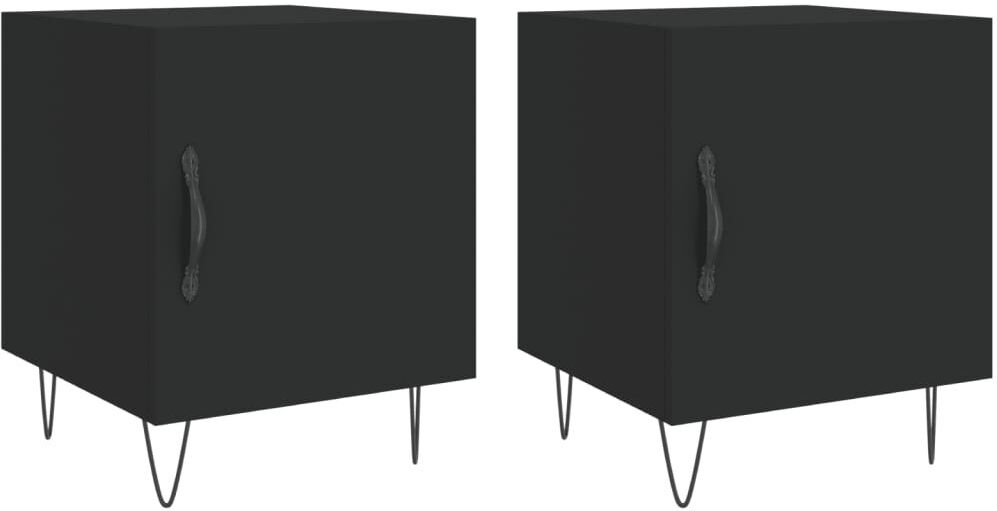 George Oliver Couey 40cm W Iron Bedside Table Black 50cm H X 40cm W X 40cm D