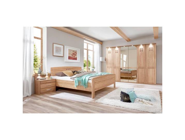 Linea Natura Schlafzimmer, Eiche, Holz, Glas, Karton, Eiche, teilmassiv, 6 Fächer, 180 cm, abschließbar, Schlafzimmer, Schlafzimmer Komplett